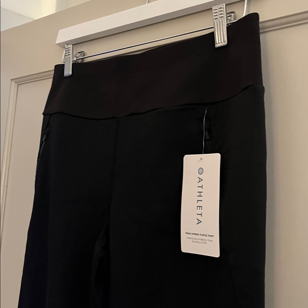 NWT Athleta | Peak Hybrid Fleece Flare Pants | Black | Size MP - Picture 7 of 16